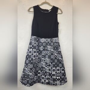 MiXT‎ by Heidi Weisel Women White Black Geometric Dress 6 NO BELT